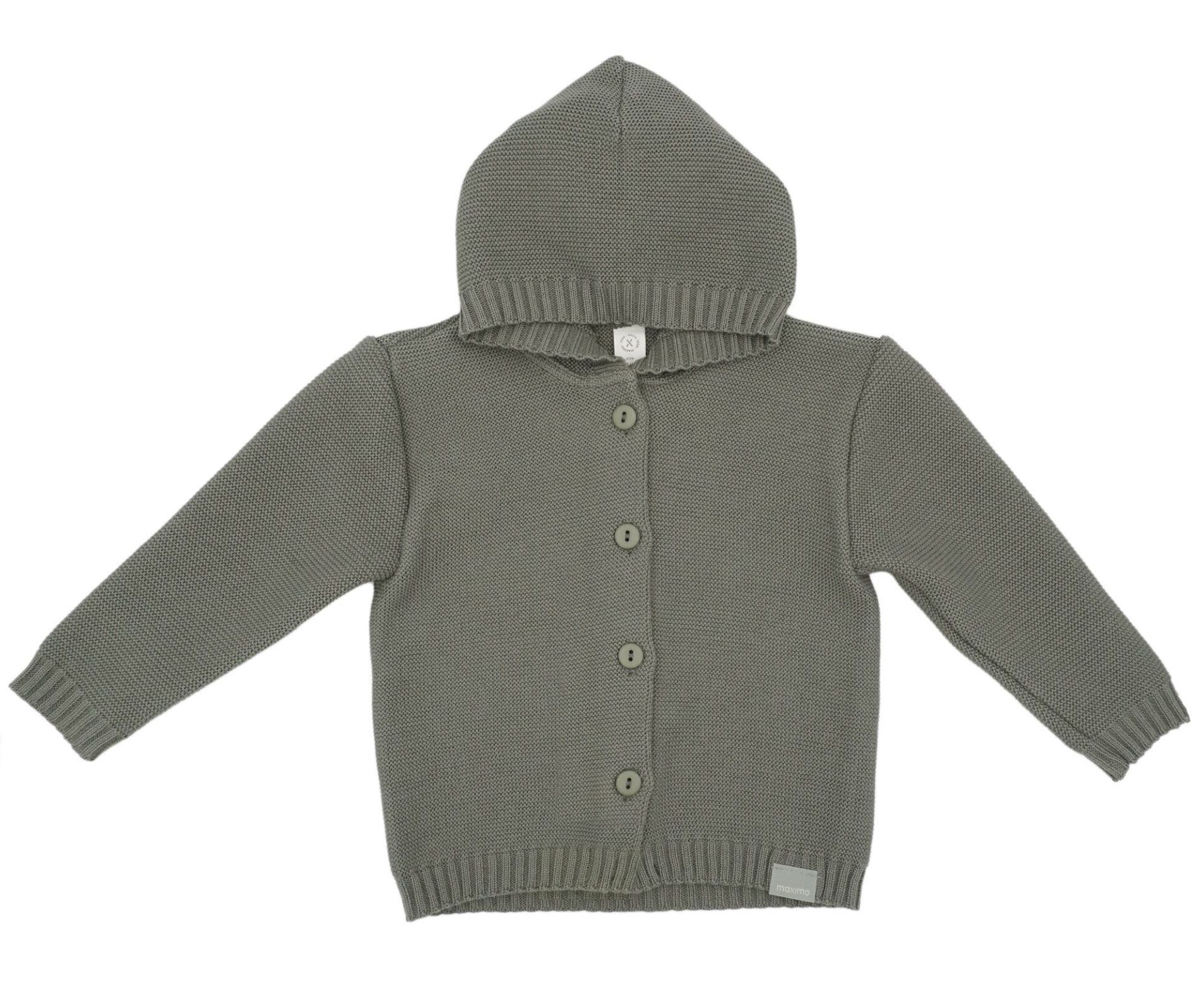 Maximo Baby GOTS Strickjacke mit Kapuze - Oliv Grün Maximo Baby GOTS Strickjacke mit Kapuze - Oliv Grün