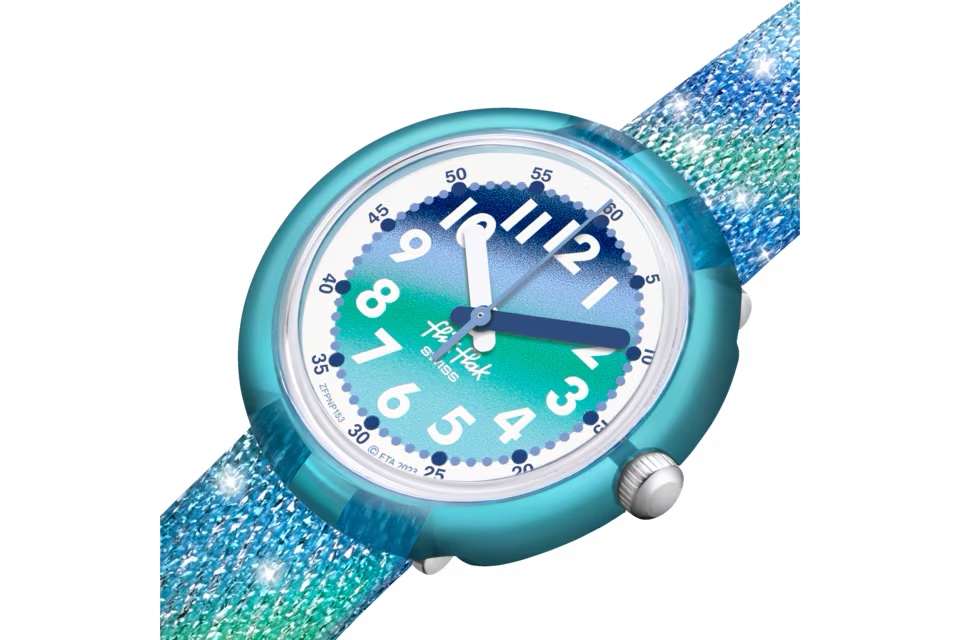 Flik Flak Kinderuhr Frozen Rainbow in Blau & Grün - Eis Regenbogen Flik Flak Kinderuhr Frozen Rainbow in Blau & Grün - Eis Regenbogen