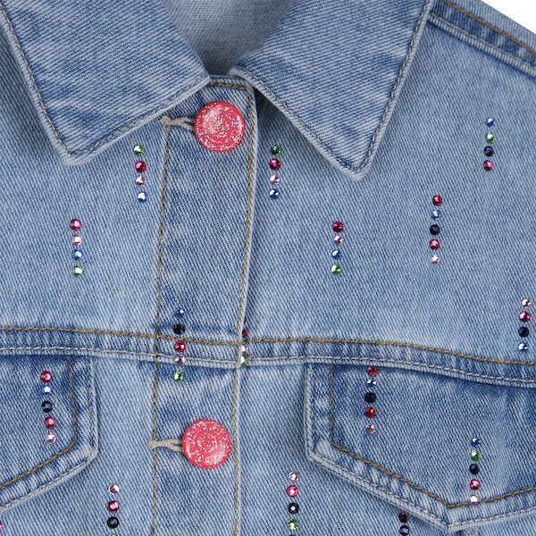 Billieblush Jeansjacke in Denim Blau mit Strass Glitzer-Steine Billieblush Jeansjacke in Denim Blau mit Strass Glitzer-Steine