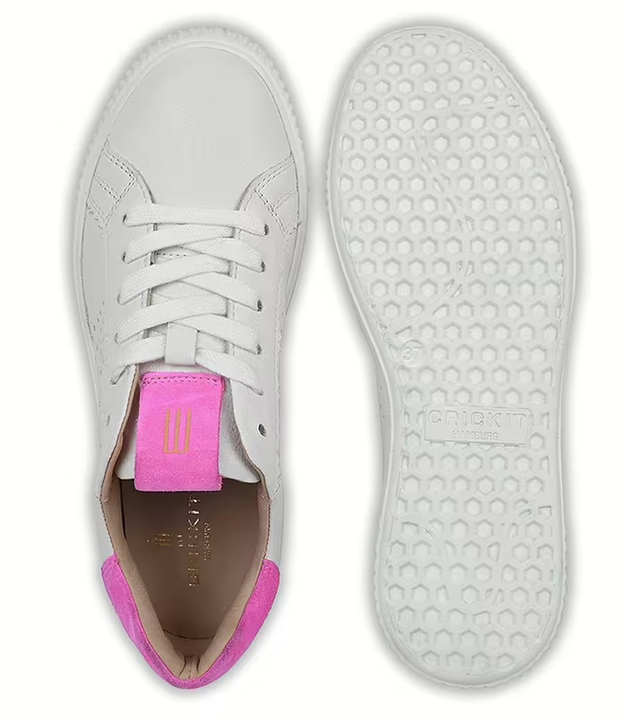 Crickit Sneaker ORMA in Weiß mit Neon Pink Wildleder - SALE