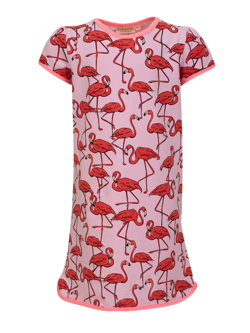 amRKnROz Someone Sweat Kleid Pjay in Rosa mit Flamingos