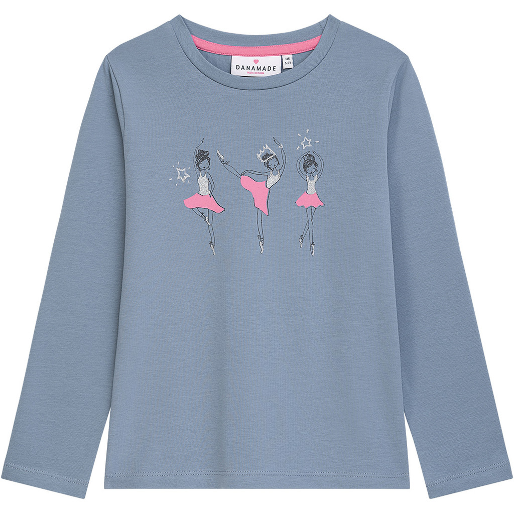 Danamade DMÄRTA Langarm Shirt in Blau mit Ballerinas in Tülle
