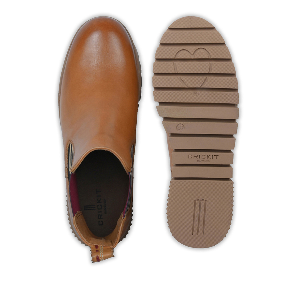 Crickit Stiefel NAELLE in Cognac mit Streifen und kleinem Herzchen - SALE Crickit Stiefel NAELLE in Cognac mit Streifen und kleinem Herzchen - SALE