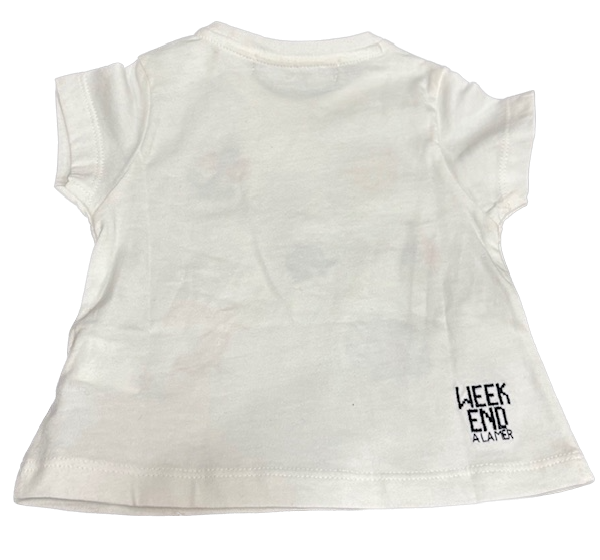 Weekend a la Mer Barbade T-Shirt in Weiß mit Stickereien Segelboot, Strand und Schildkröte Weekend a la Mer Barbade T-Shirt in Weiß mit Stickereien Segelboot, Strand und Schildkröte