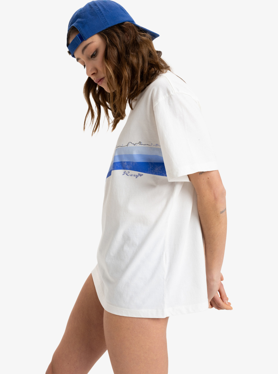 Roxy Hangloose Poster T-Shirt für Frauen in Egret Creme - SALE