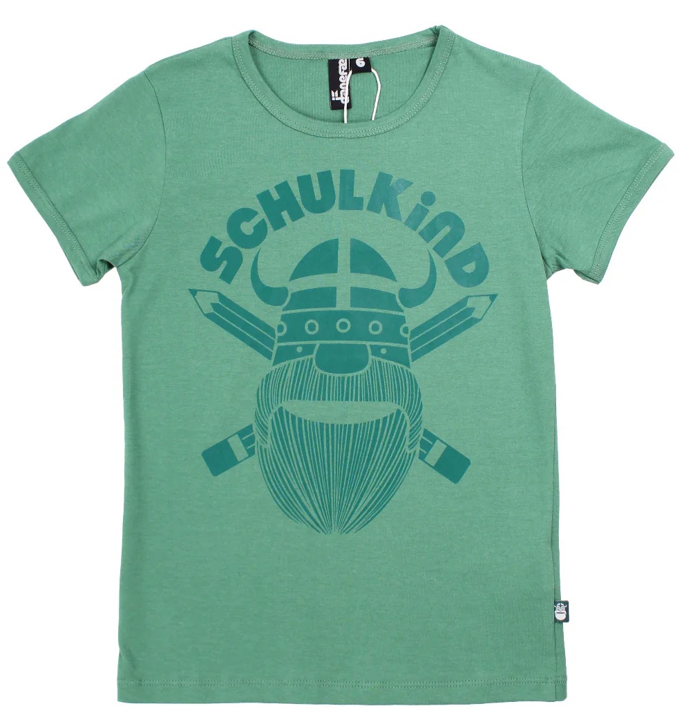 danefae Danebasic Kurzarm T-Shirt Fatique Green SCHULKIND in Grün