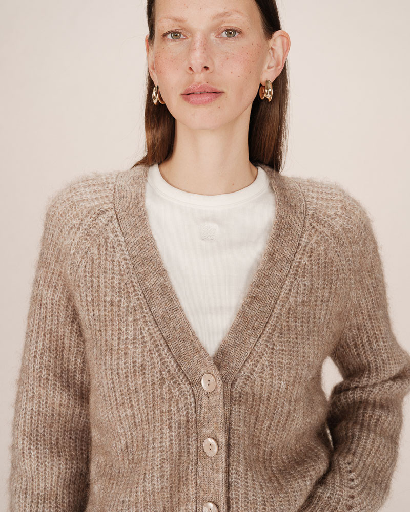 Grace & Mila Saluda Cardigan Strickjacke in Beige Taupe