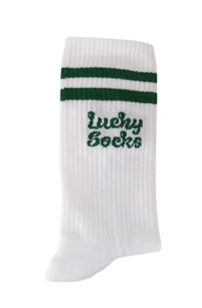 Pegada Sport Socken in Weiß & Grün - LUCKY