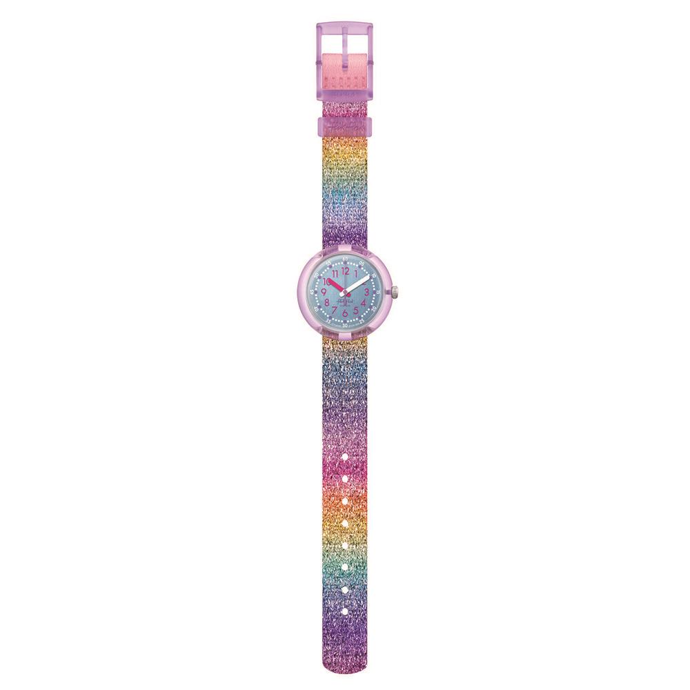 ZFPNP128 Flik Flak Uhr Kinderuhr - SHINE IN RAINBOW - Regenbogen Glitzer