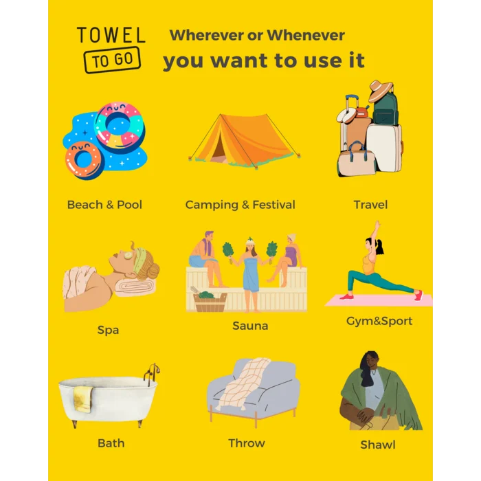 TOWEL TO GO MALIBU Baumwoll-Strandtuch Spa Saunatuch mit Geschenkbox - Königsblau 