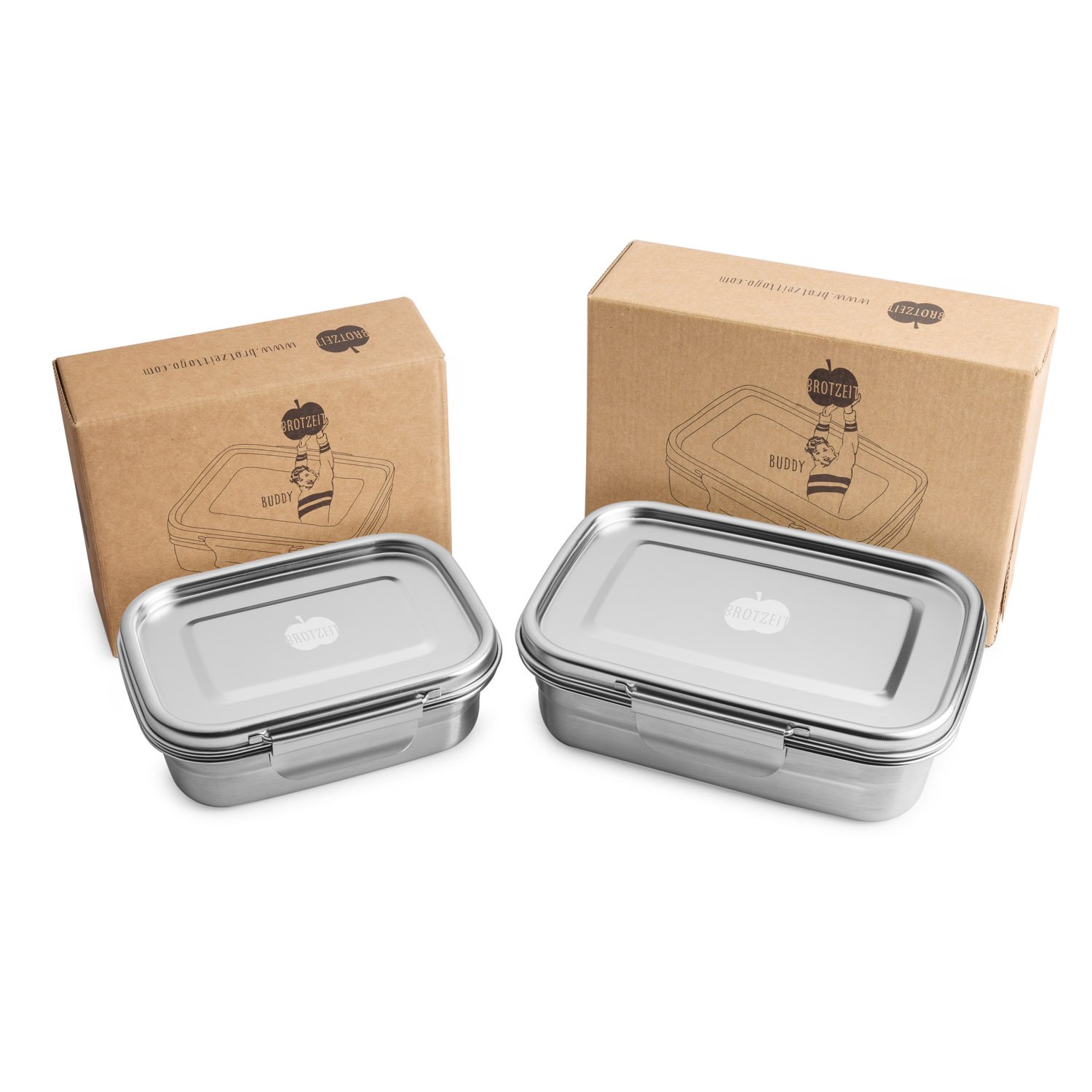 Brotzeit Buddy - dichte Brotzeitdose aus Edelstahl - 780 ml