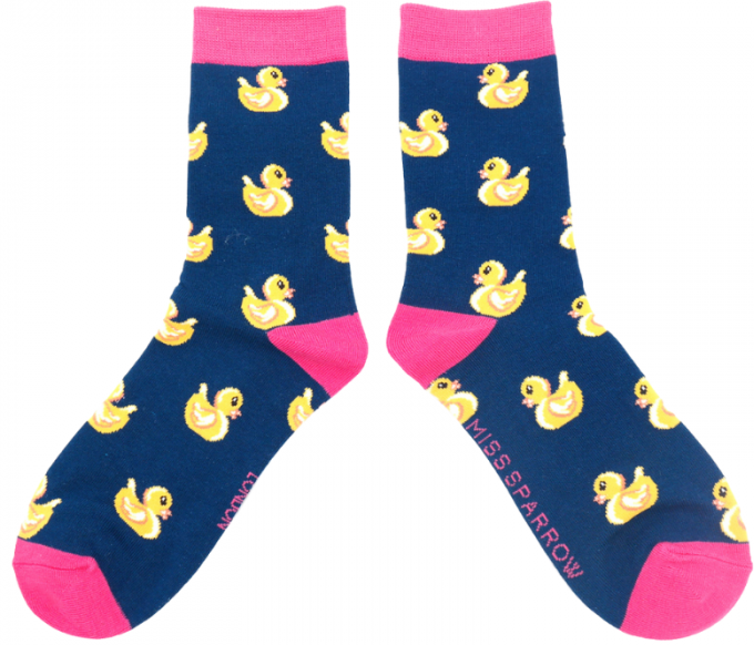Miss Sparrow Socken Bamboo Rubber Ducks navy