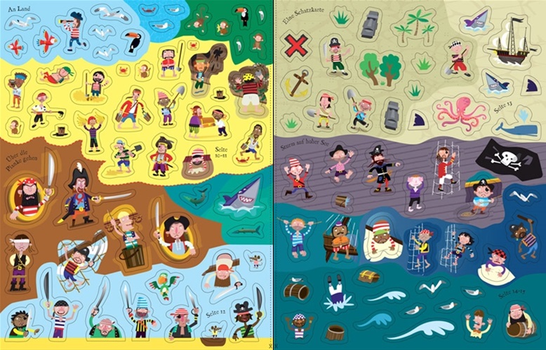 Usborne Stickerbuch - Auf dem Piratenschiff