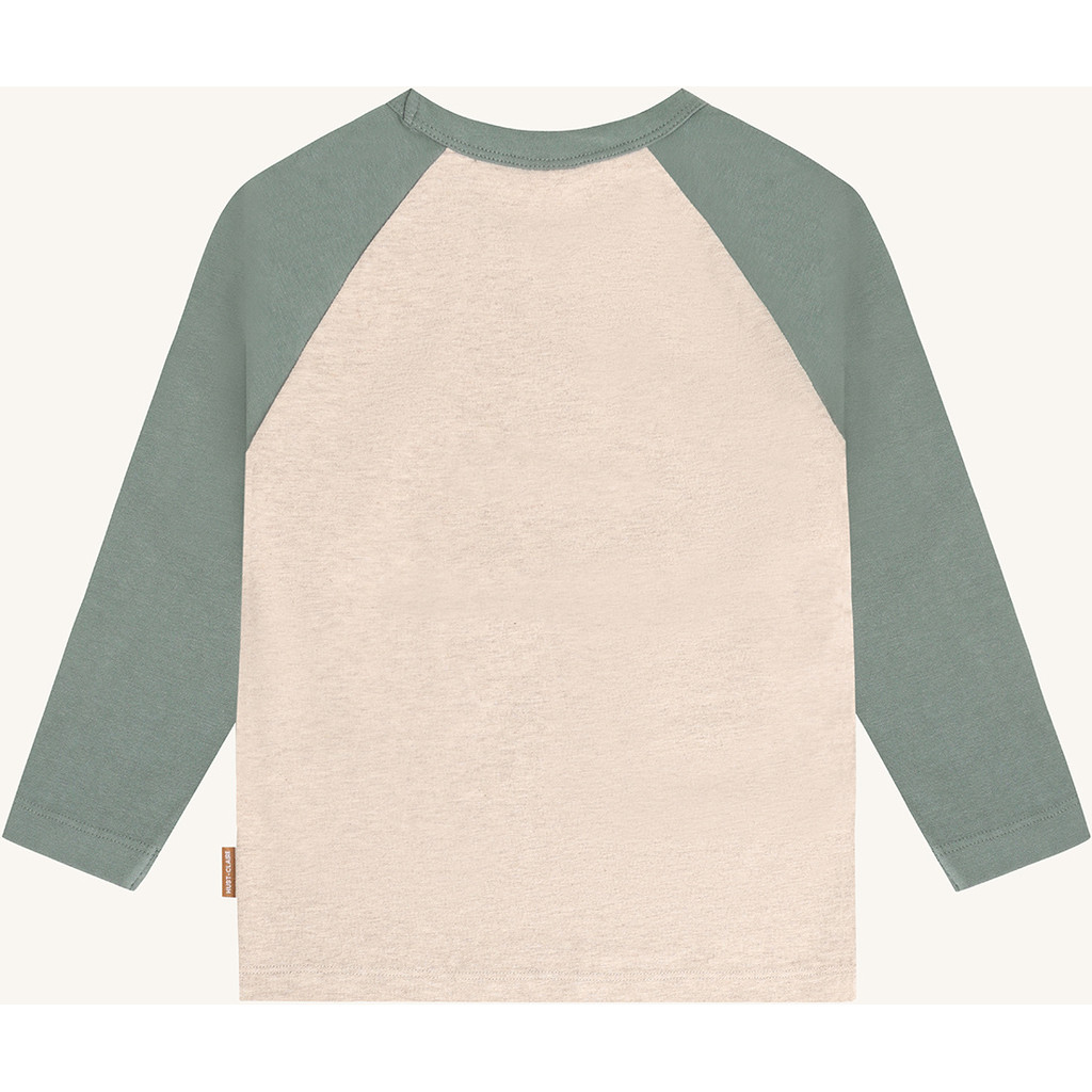 Hust & Claire Anton Raglan Langarm in Grau & Oliv - Wild Life & Camping