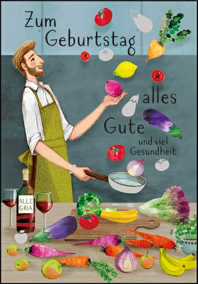 Edition Gollong Geburtstagskarte - Alles Gute und viel Gesundheit - Der Koch