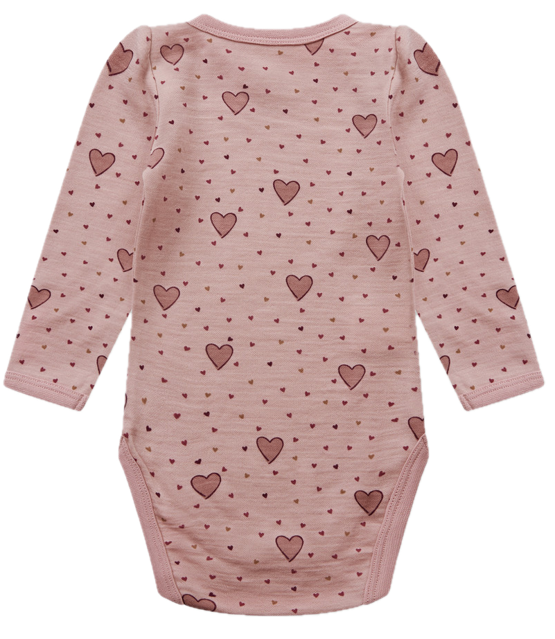 Hust & Claire Baloo Wolle Bambus Body in Rosa - Hearts Puff - Herzen Hust & Claire Baloo Wolle Bambus Body in Rosa - Hearts Puff - Herzen