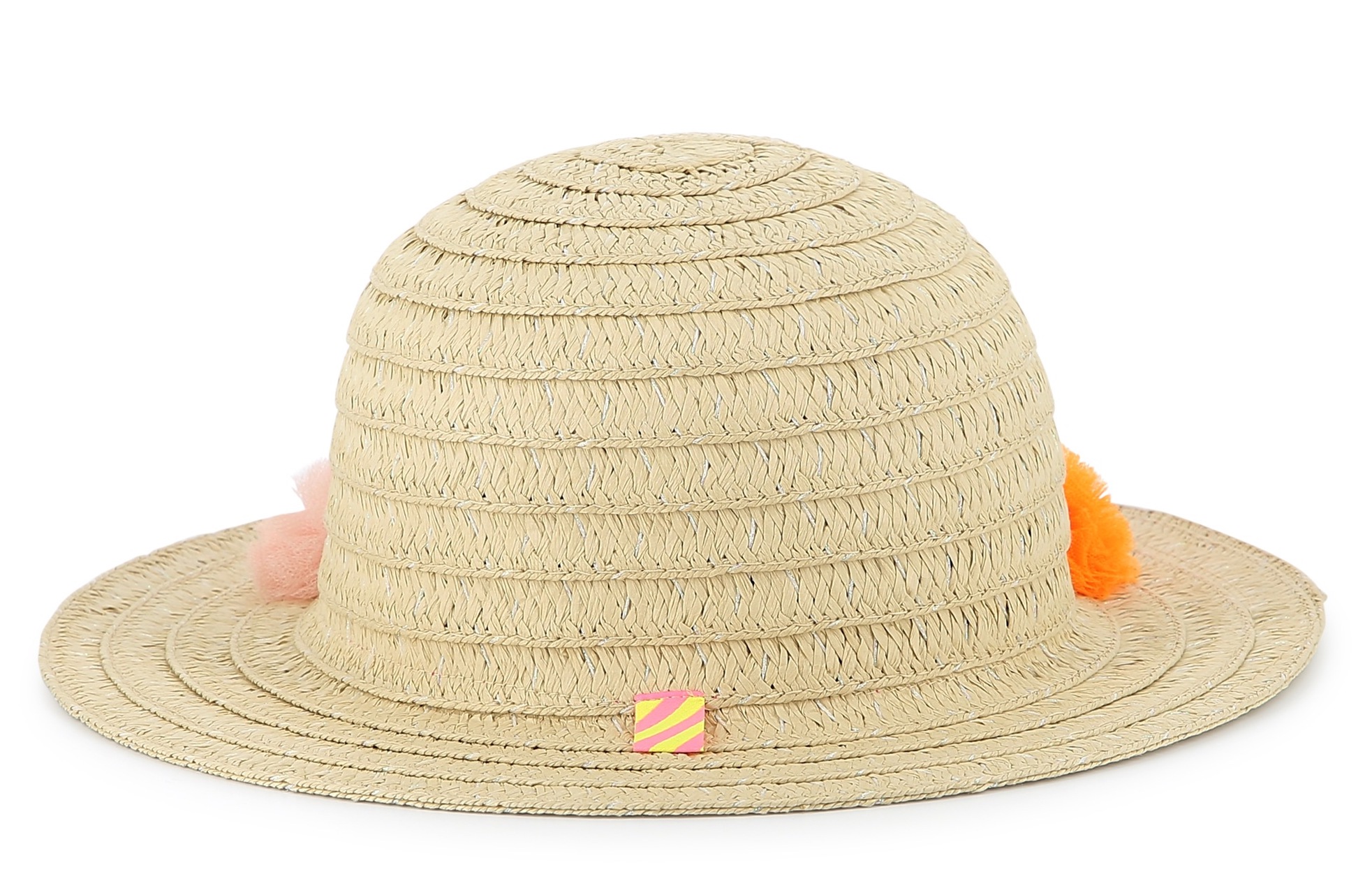 Billieblush Sommerhut mit Tülle-Blumen in Blau Orange und Pink