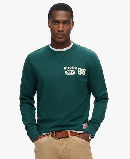 Superdry Herren Athletic Printed Sweatshirt in Grün Superdry Herren Athletic Printed Sweatshirt in Grün