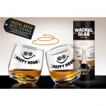 Gilde Wackelglas Set - 2 Stück - Happy Hour