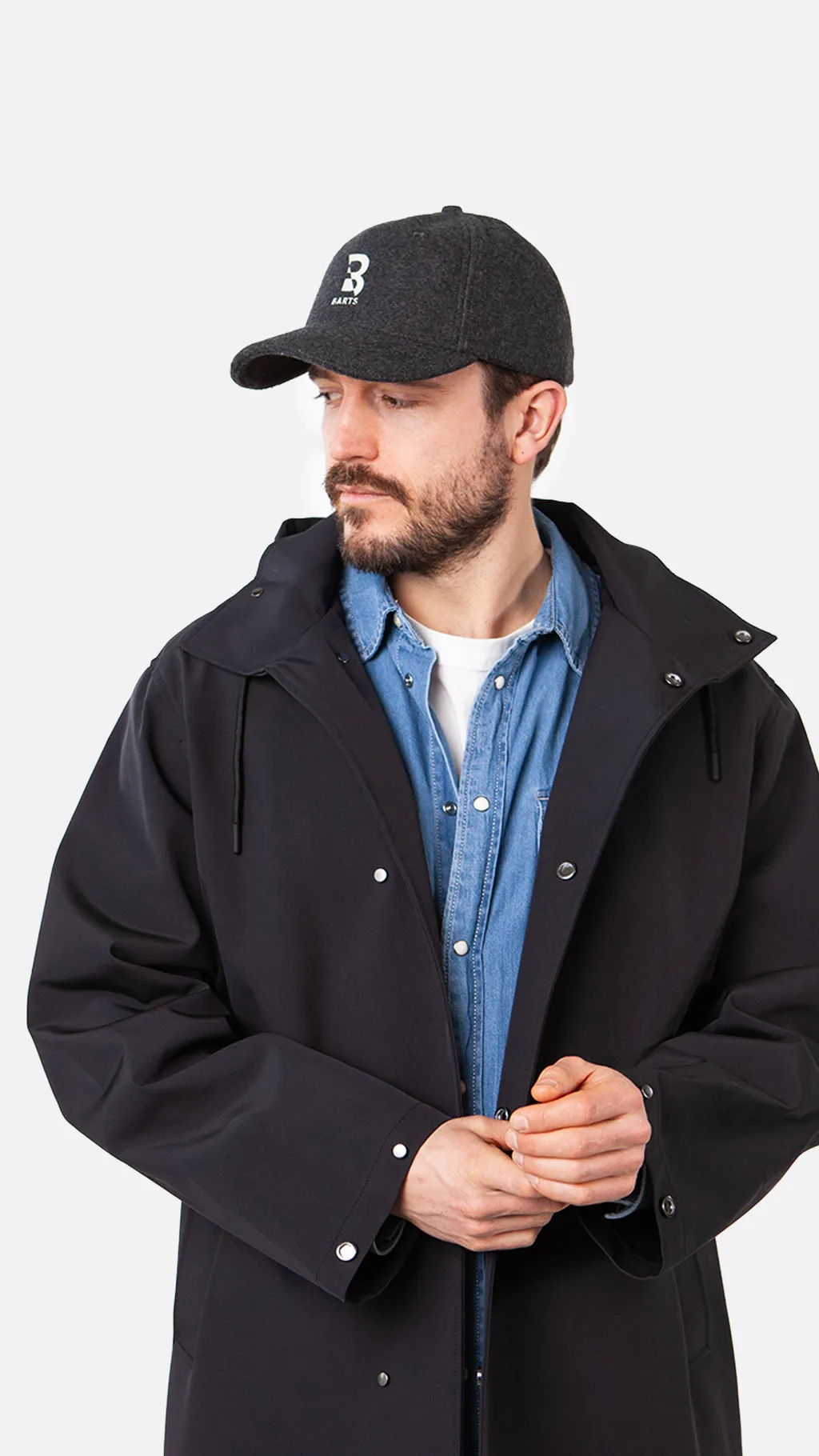 Barts Styvve Cap Wollmischung in Charcoal Schwarz - Größenverstellbar Barts Styvve Cap Wollmischung in Charcoal Schwarz - Größenverstellbar
