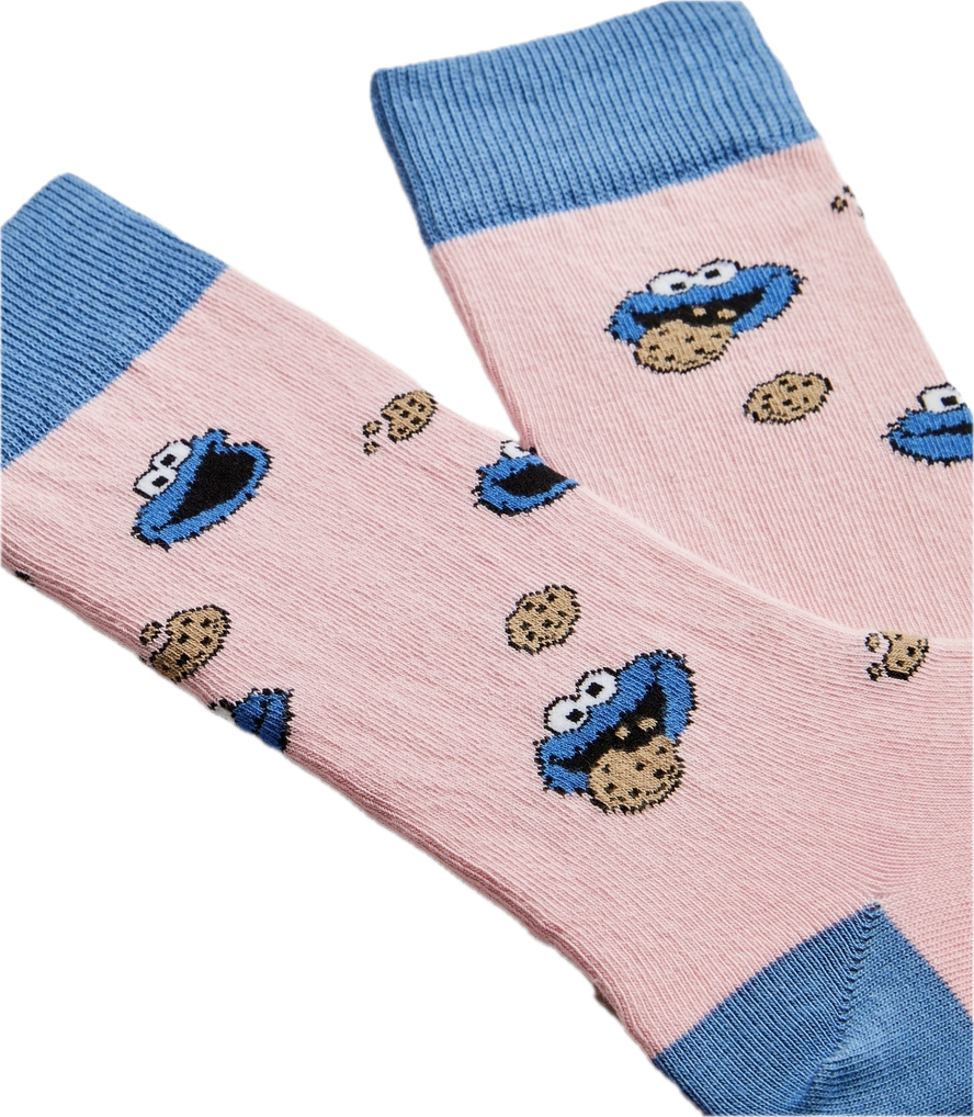 besocks SesameStreet aus Bio-Baumwolle in Rosa - Krümelmonster