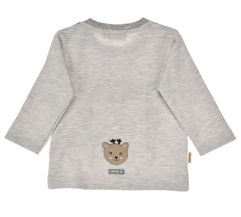 Bondi Langarm T-Shirt in Beige mit Lederhosen Look - Bergliebe