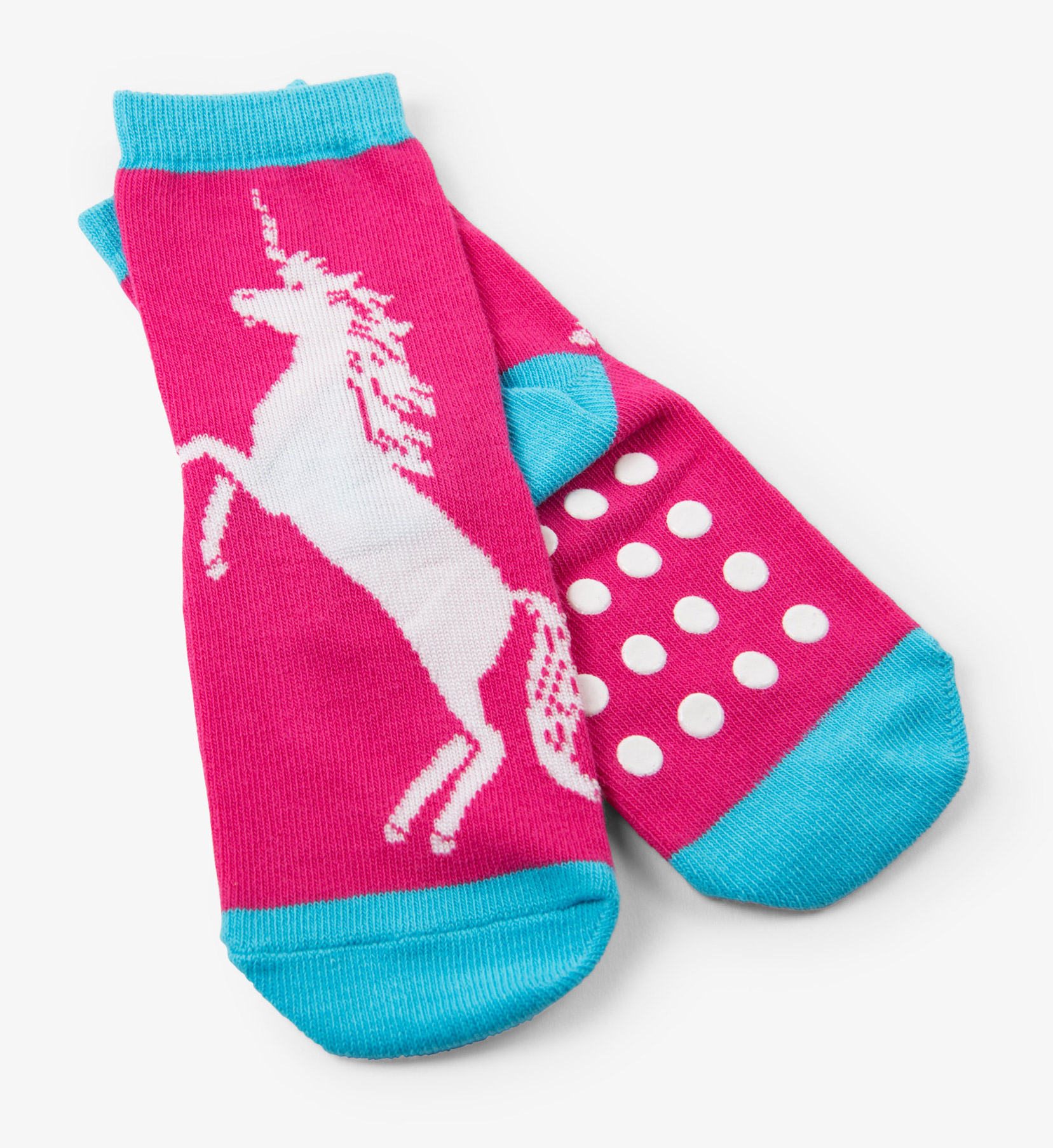 Little Blue House Kinder Stopper-Socken in Pink - Einhorn Leuchtet im Dunkeln