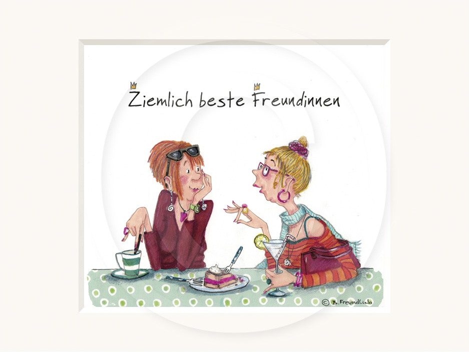 Sweet Design Kunstwerk mit Passepartout - Ziemlich beste Freundinnen
