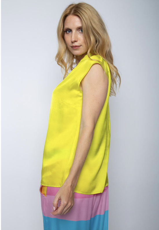 Emily van den Bergh Viskose Satin Bluse in Zitronnengelb - SALE Emily van den Bergh Viskose Satin Bluse in Zitronnengelb - SALE