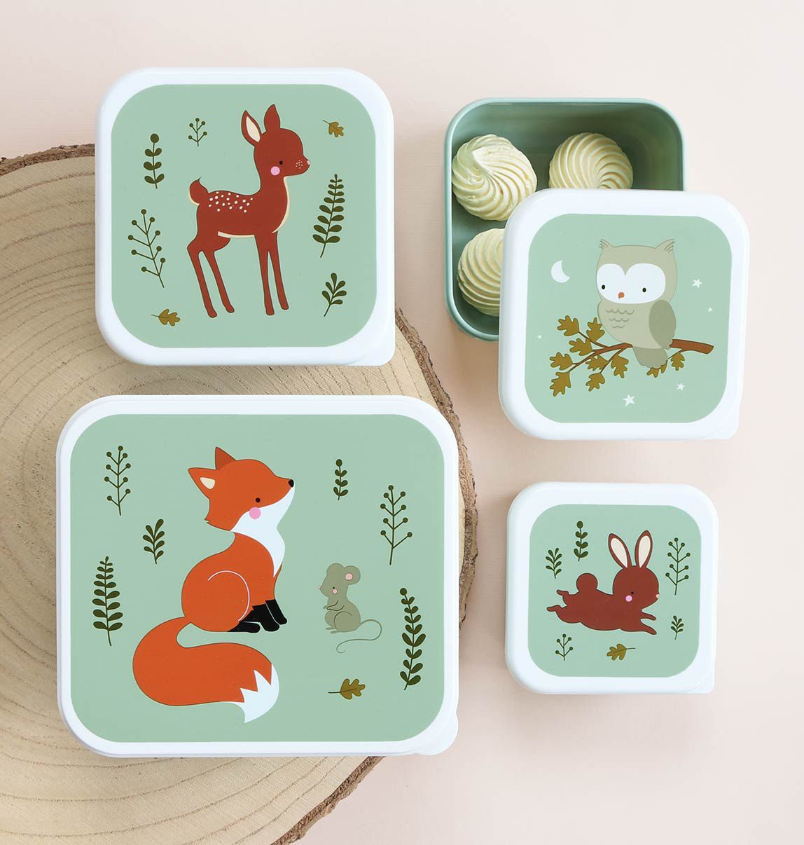 A Lovely Little Company Brotzeitbox Set von 4 - Waldfreunde & Fuchs