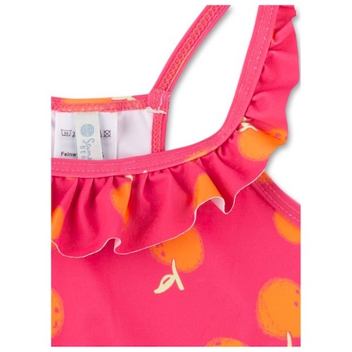 sanetta-beach-kids-girls-bikini-bikini-detail-3 Sanetta Bikini mit Rüschen in Pink mit Orangen