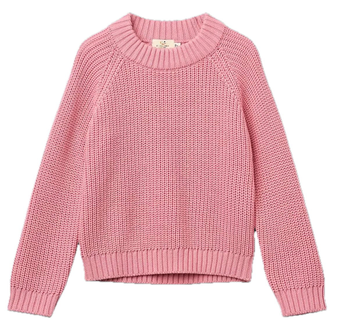Copenhagen Colors Grobstrick GOTS Bio-Baumwolle Klassik Rundhals Pullover in Blossom Rosa