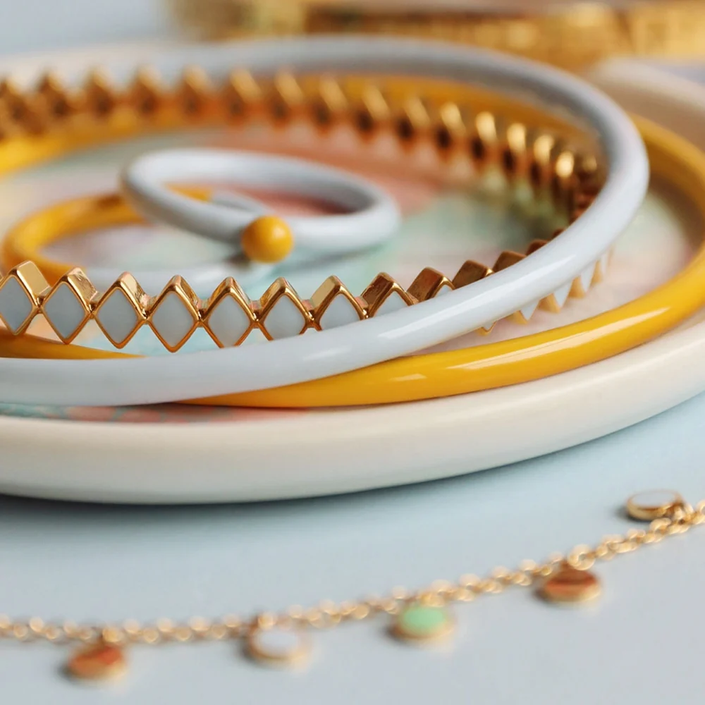 LuLu Armreif - Confetti Bangle Gold - Skyride Blue