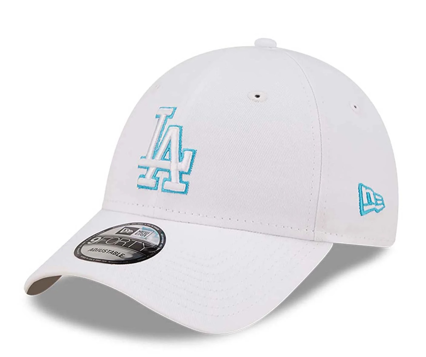 New Era Weiße LA Dodgers Neon Outline 9FORTY Verstellbare Cap