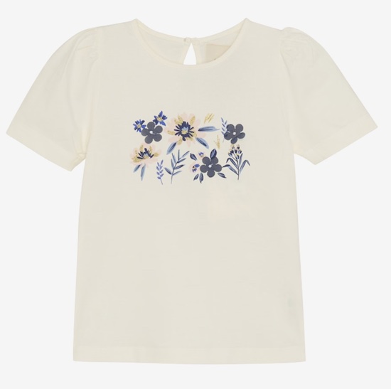 Creamie Kurzarm Bio-Baumwolle T-Shirt Forever Blue - Blumen - SALE Creamie Kurzarm Bio-Baumwolle T-Shirt Forever Blue - Blumen - SALE