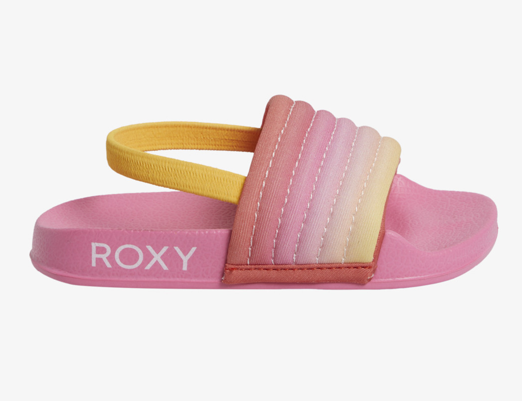Roxy Girls Slippy Ribbed Sandalen für Kleinkinder- Pink Sunset Roxy Girls Slippy Ribbed Sandalen für Kleinkinder- Pink Sunset