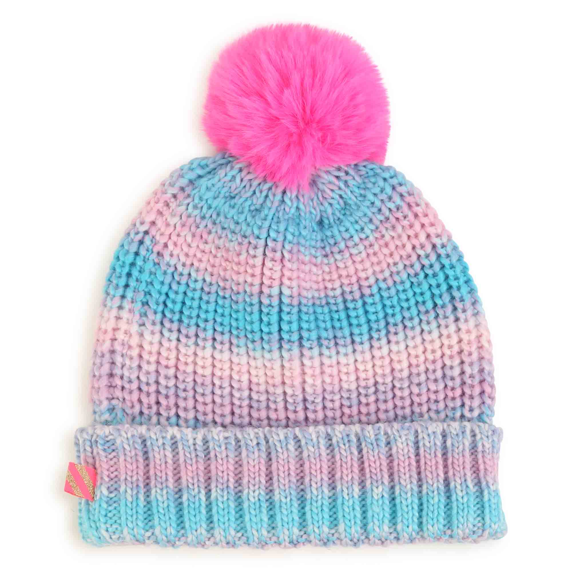U11144_77S_002tSsneANBMY9RS Billieblush Mütze Strickmütze mit Bommel - Pastell Regenbogen