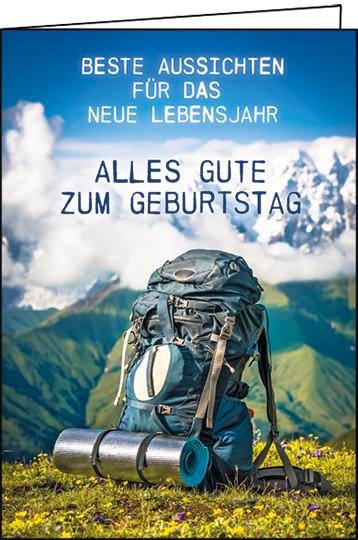 Edition Gollong Grußkarte zum Geburtstag - Wander Rucksack