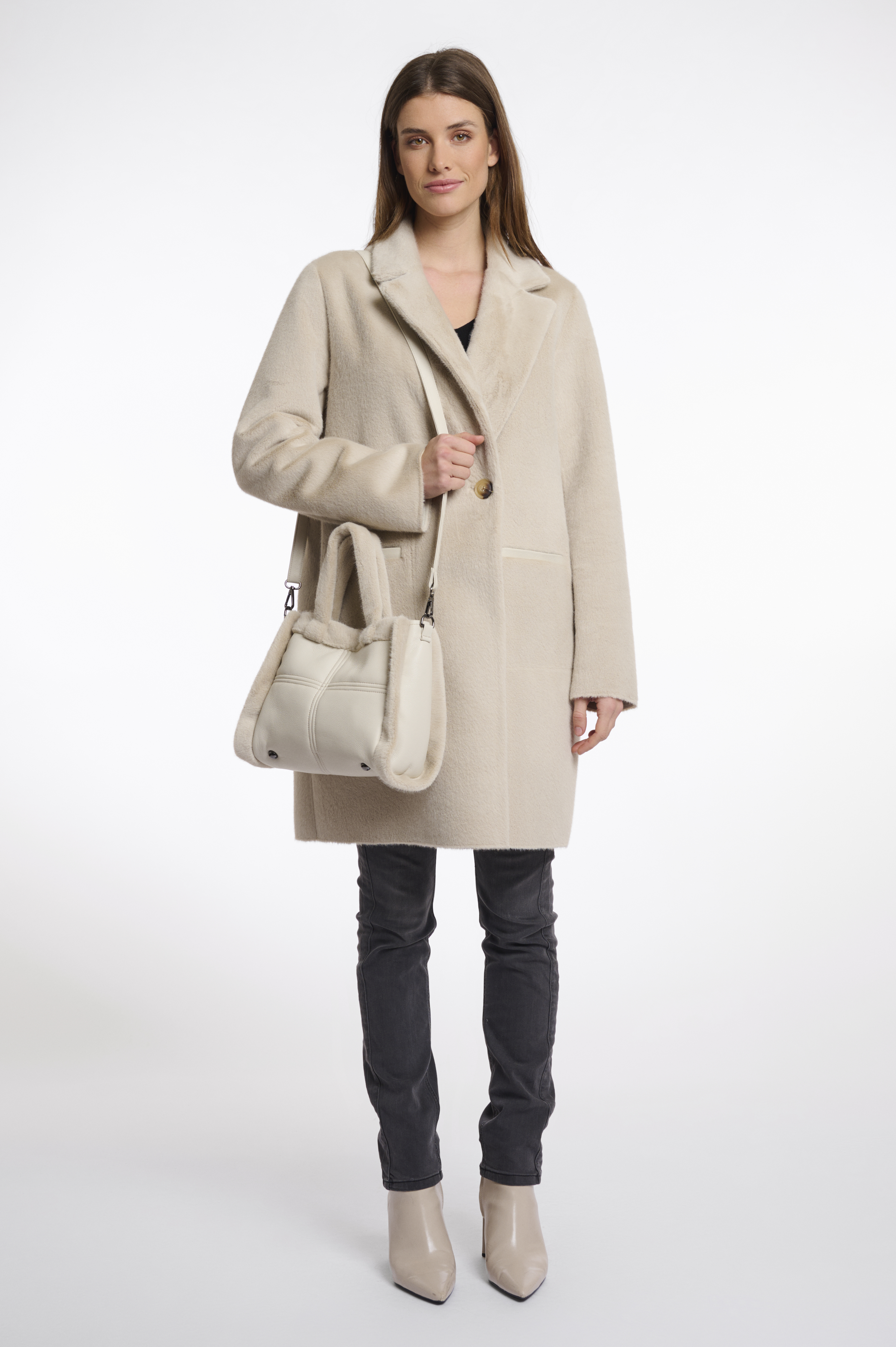 Rino & Pelle Jasha Small Shopper Handtasche - Birch/Creme