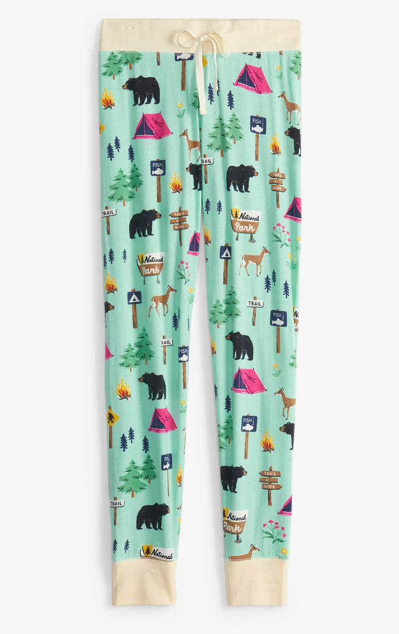 PA5HIKE004 Little Blue House Damen Legging Pyjama Hose in Türkis - Hike - Wandern