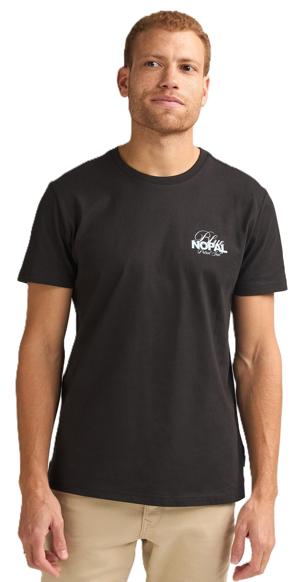 Petrol Industries Heren T-Shirt in Schwarz - Blue Nopal Kaktuss Backprint Petrol Industries Heren T-Shirt in Schwarz - Blue Nopal Kaktuss Backprint