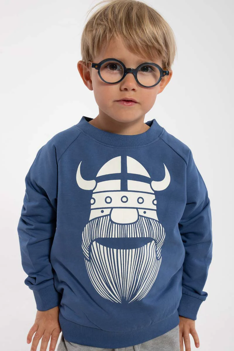 danefae Danamerika Erik Sweatshirt in Skipper Blue - Blau Vikinger danefae Danamerika Erik Sweatshirt in Skipper Blue - Blau Vikinger