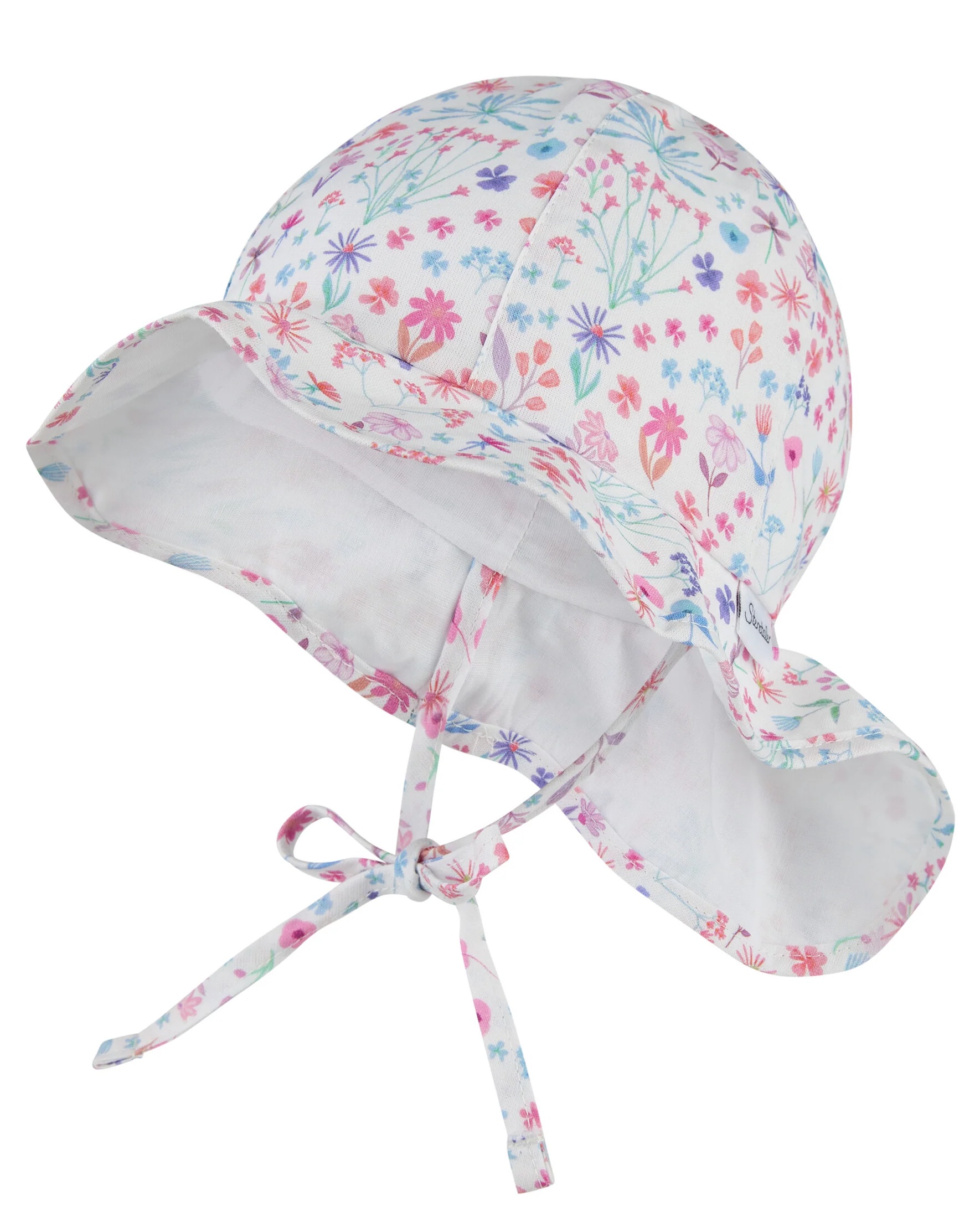Sterntaler Floral gemusterter Sonnenhut mit Nackenschutz & UV Schutz 50+ 