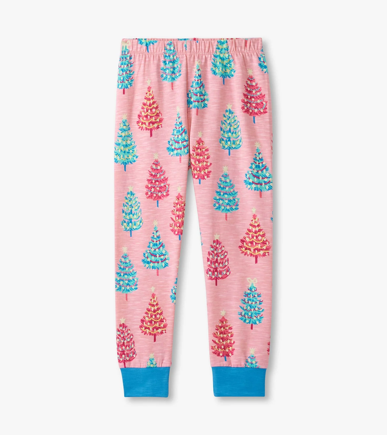 Hatley Langarm Bio-Baumwolle Pyjama in Rosa - Pink Bottle Brush Trees - Weihnachtsbäume