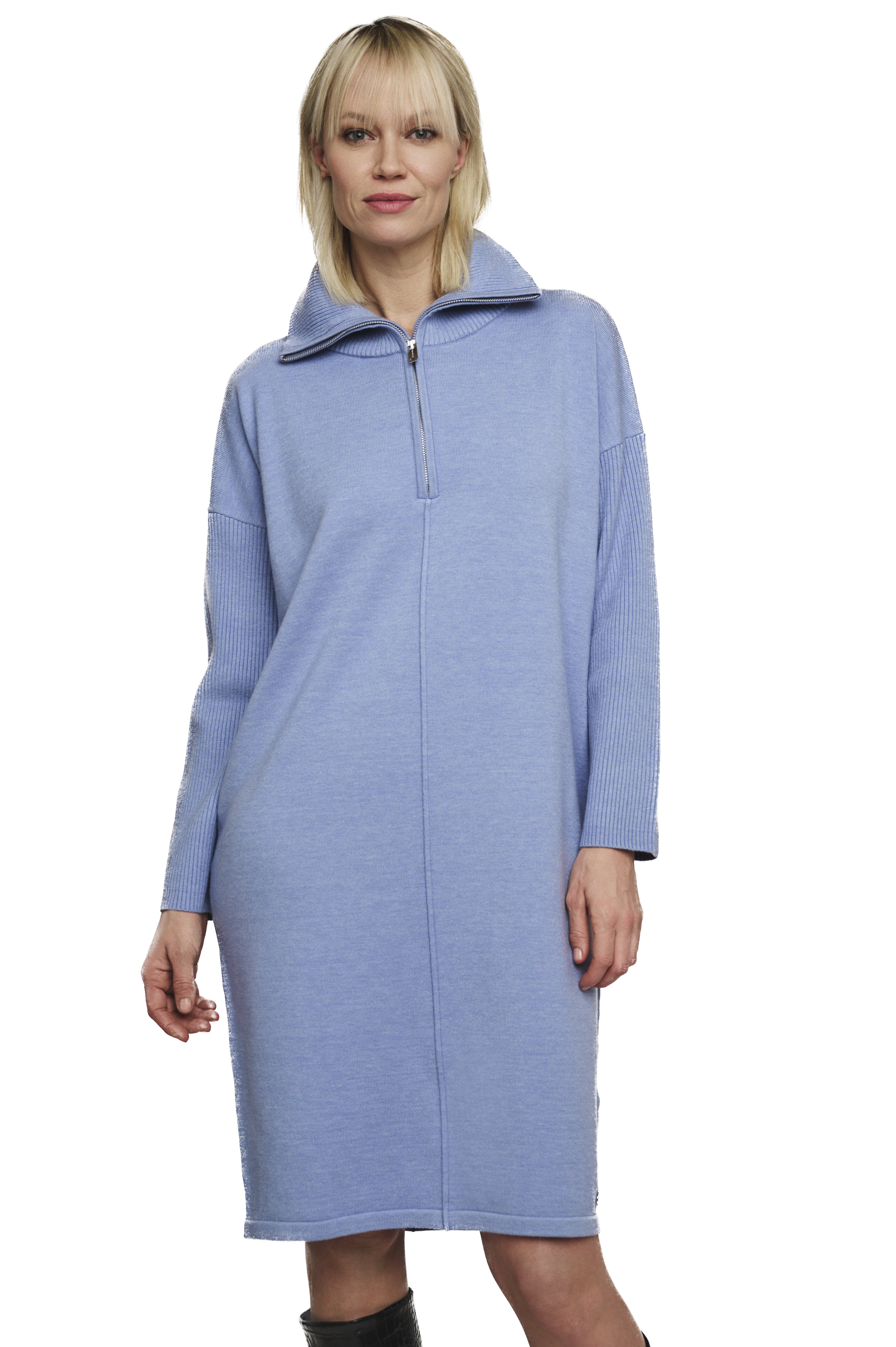 Rino & Pelle Kleid Banou mit Rollkragen und Reißverschluss - Cloudy Blau - SALE Rino & Pelle Kleid Banou mit Rollkragen und Reißverschluss - Cloudy Blau - SALE