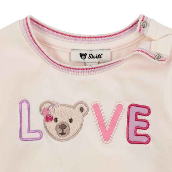 Steiff Baby Langarm Shirt in Creme mit Bär mit Kirschen - LOVE Steiff Baby Langarm Shirt in Creme mit Bär mit Kirschen - LOVE
