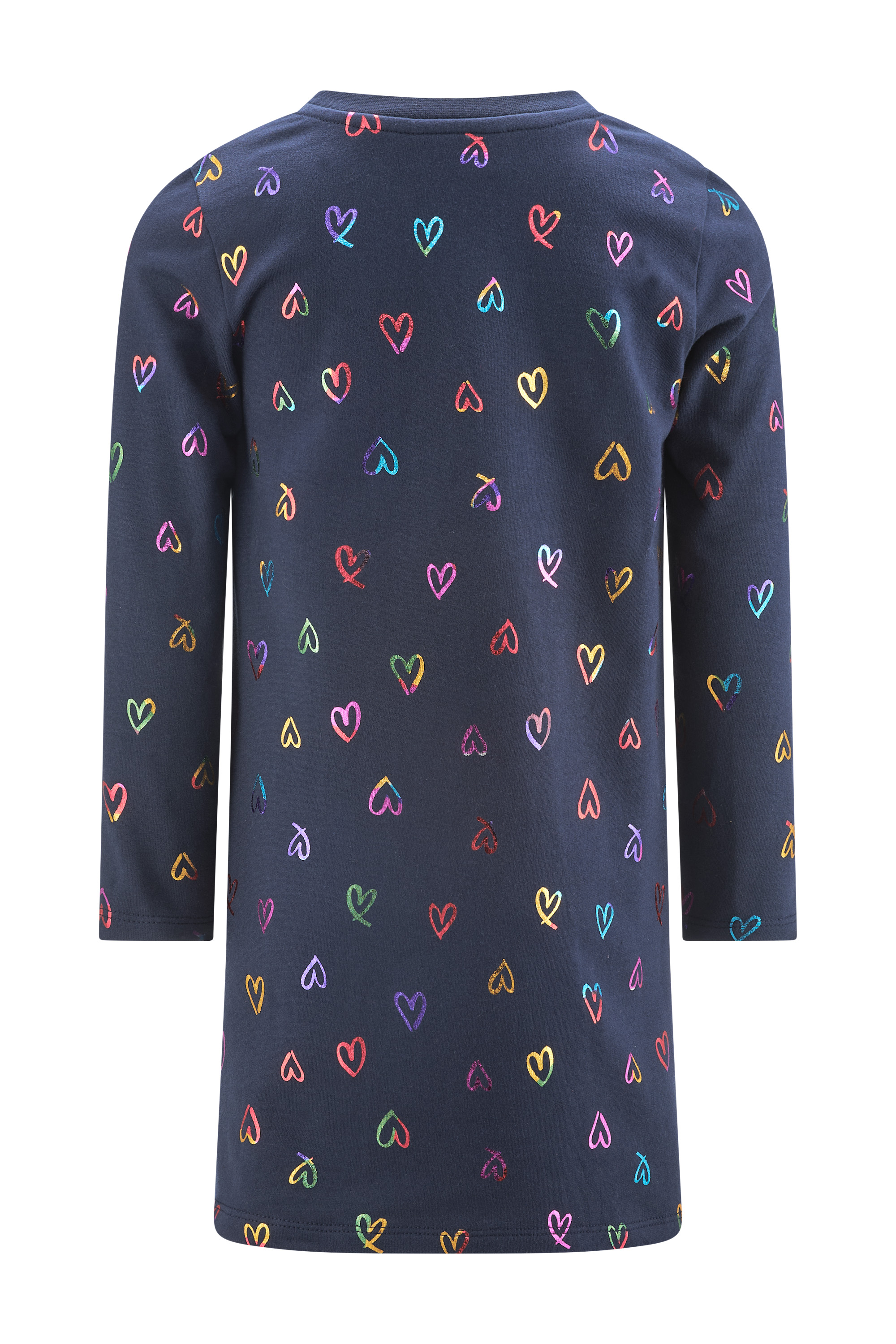 Happy Girls Sweatkleid in Marineblau mit Metallic Herzen und Glitzer Cupcake