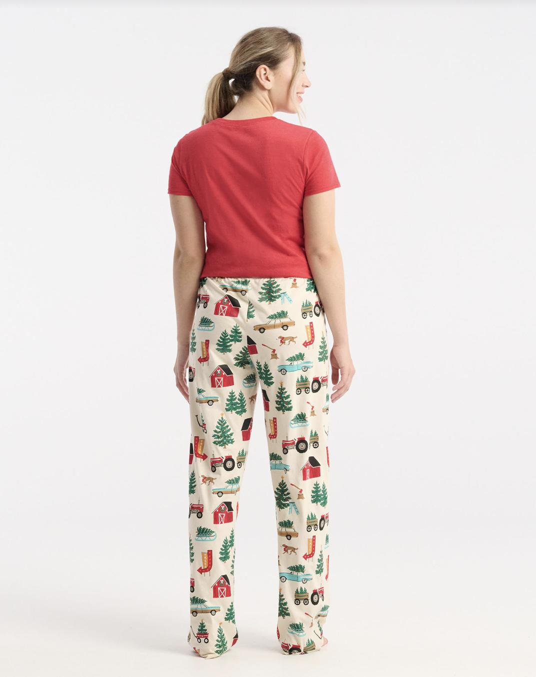 Little Blue House Damen Pyjama T-Shirt in Rot - Merry Christmas - Frohe Weihnachten - SALE