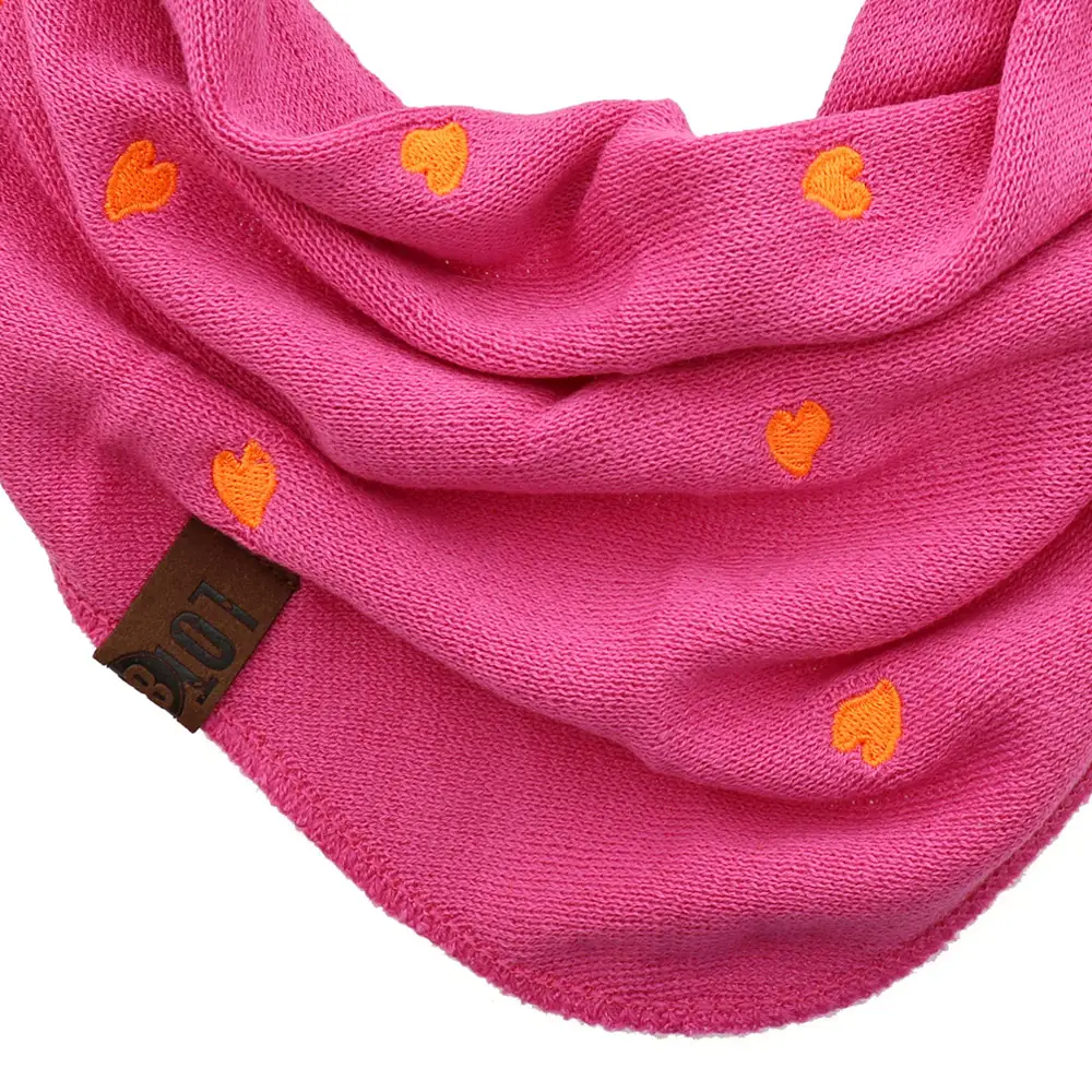 LOT83 Mini-Schal 12 Pink mit Orange Herzen Allover LOT83 Mini-Schal 12 Pink mit Orange Herzen Allover