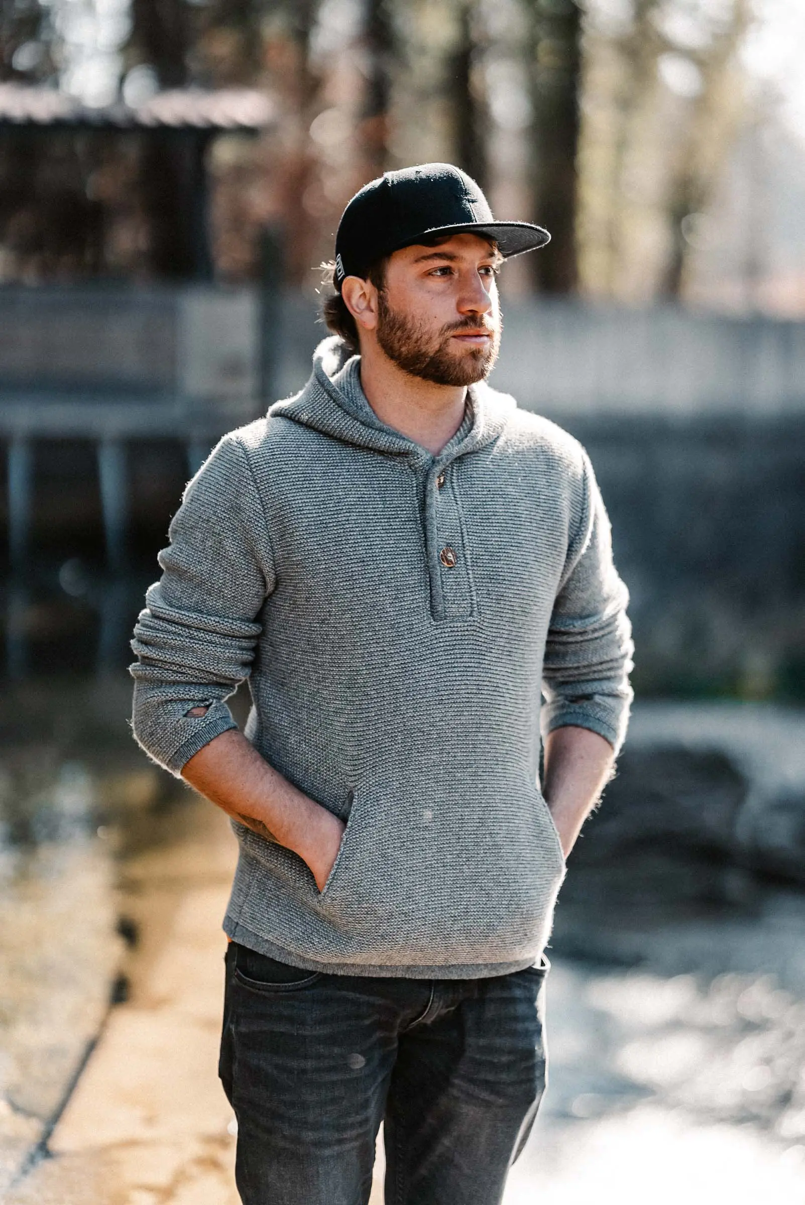 Liebling Xaver Alpen-Hoodie in Grau